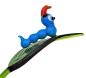 Preview: Pflanzenstecker, Blatt mir Raupe, blau